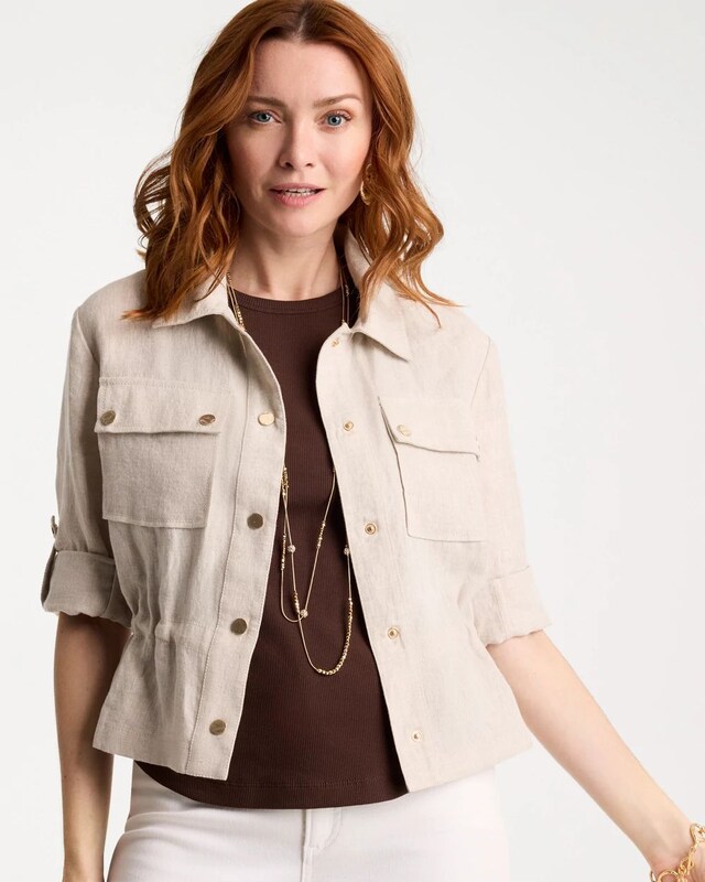 Linen Cargo Jacket - image 1